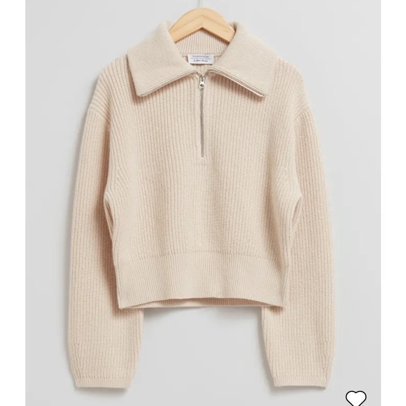 & Other Stories Sweaters - & Other Stories Ribbed Half Zip Knit Sweater M